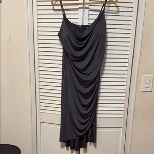 Guess Charcoal Draped Midi Dress